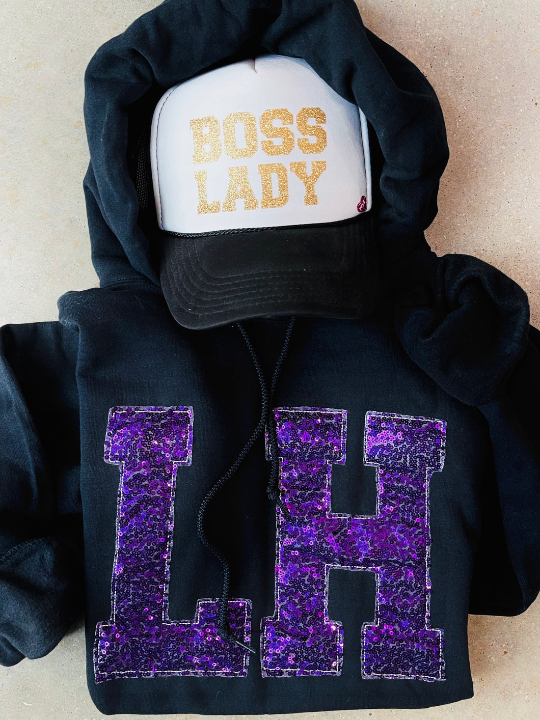 GAMEDAY Black & Purple Sequin Hoodie